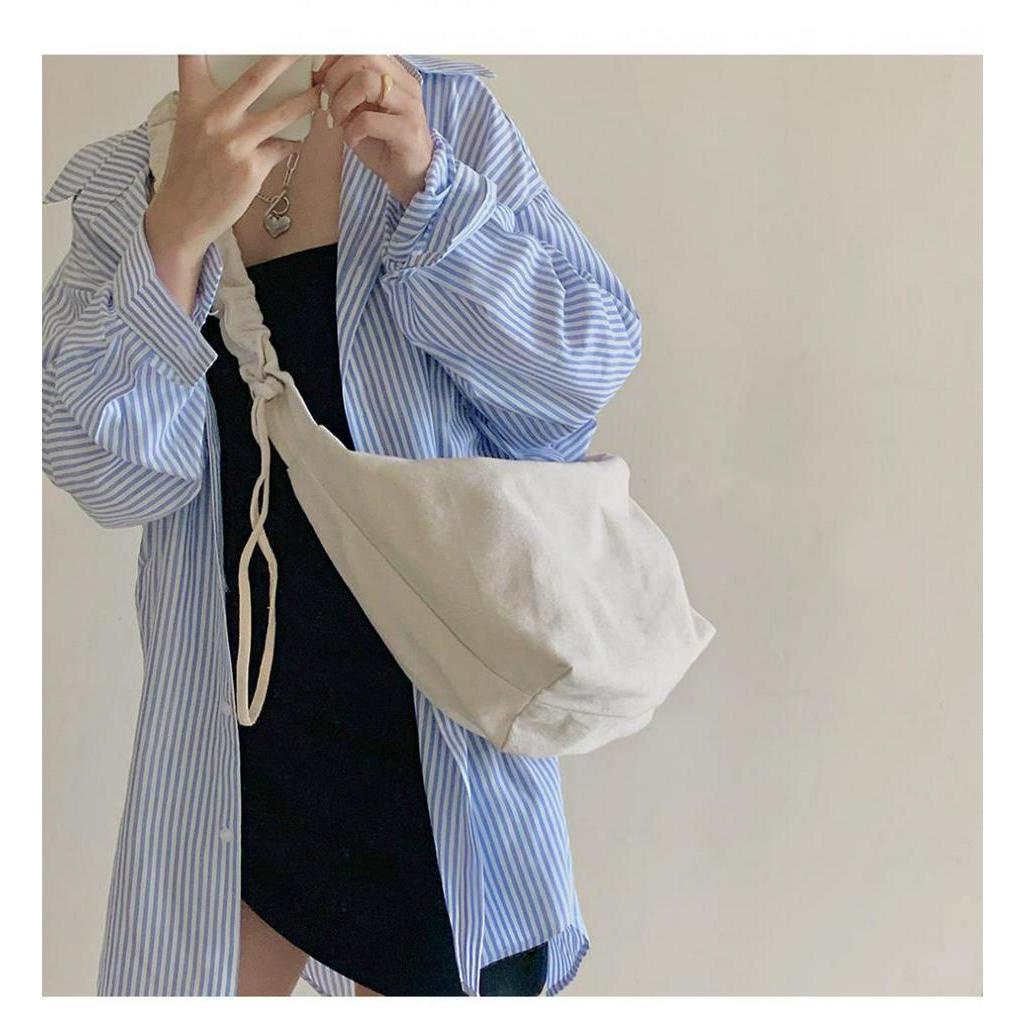 Túi canvas đeo vai ngăn rộng thời trang nữ tính
