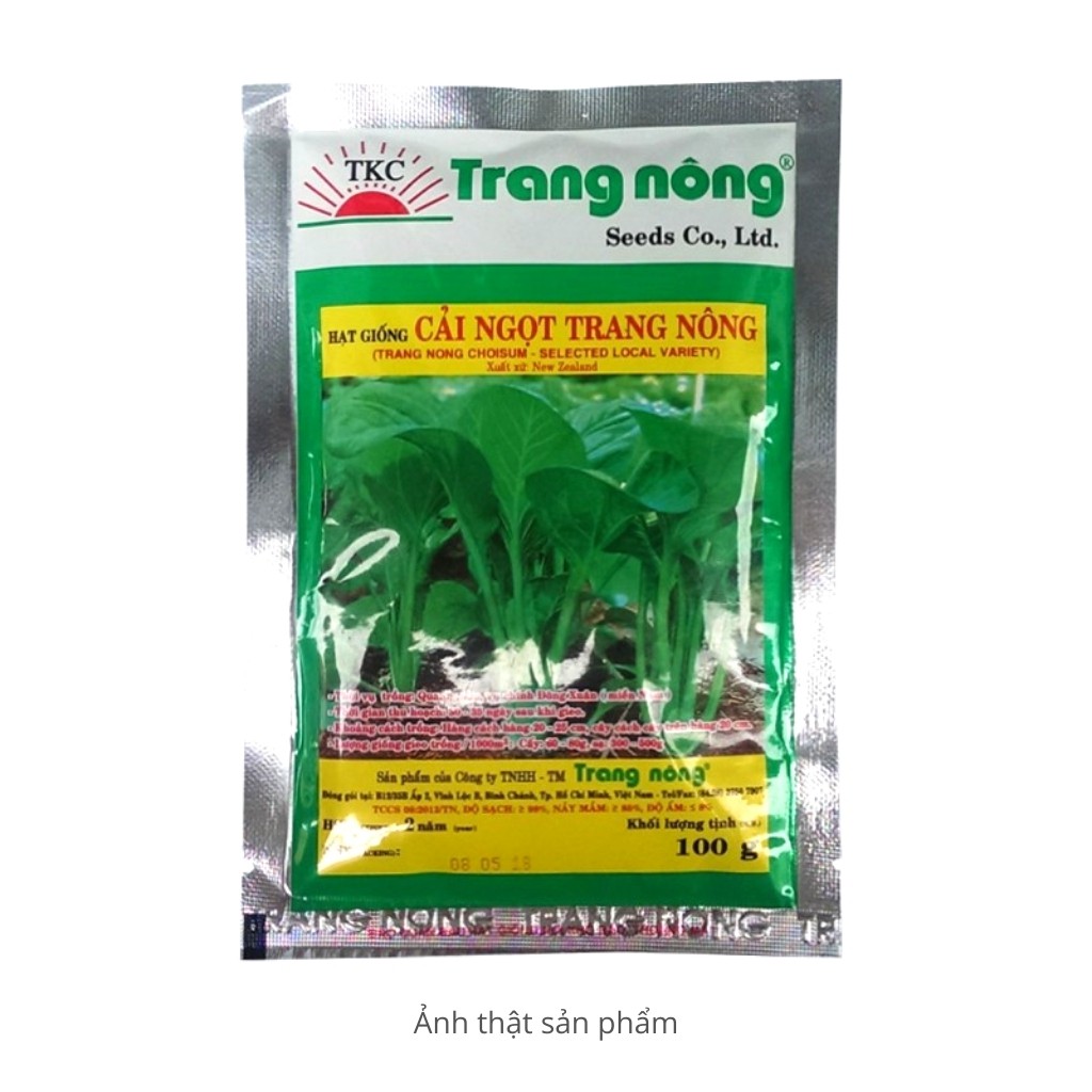 Hạt Giống Cải Ngọt Cao Cấp TN 100g/Gói  - Sinh Trưởng Manh, Kháng Bệnh Tốt, Trồng Quanh Năm, Lá Xanh Tươi, Ăn Ngon Ngọt