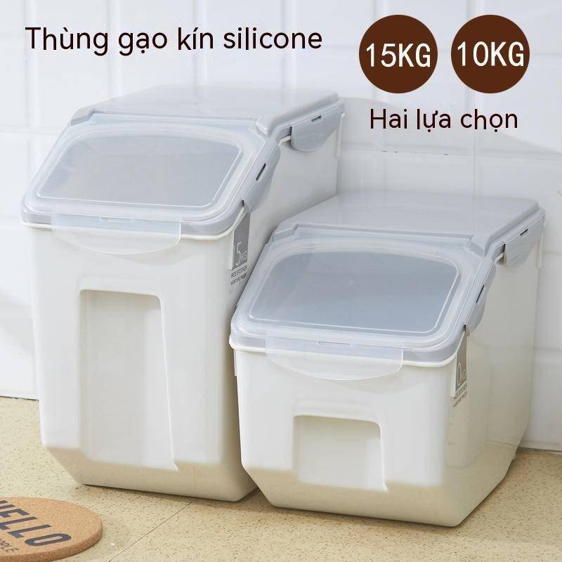 Thùng Đựng Gạo Bằng Nhựa 10kg/15kg 30 Jin/20kg Có Nắp Phong Cách Nhật Bản