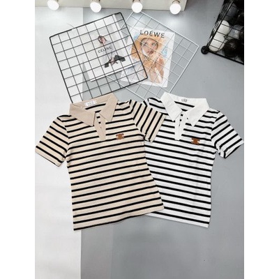 Áo cộc kẻ cổ bẻ chữ X phối hàng việt ( ảnh thật trải sàn)