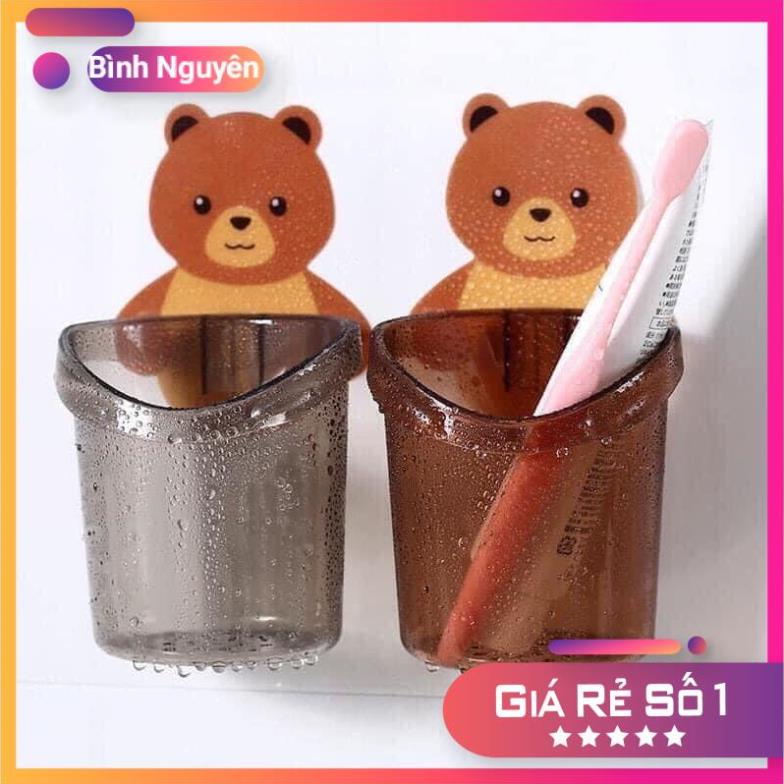 [Mã LIFE0704ALL giảm 10% đơn 50K] Cốc gấu đựng bàn chải đánh răng gắn tường cute hottrend