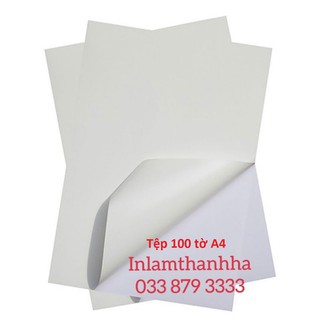 (SIÊU RẺ) Tệp 100 tờ Decan OjiLabel A4 đế trắng