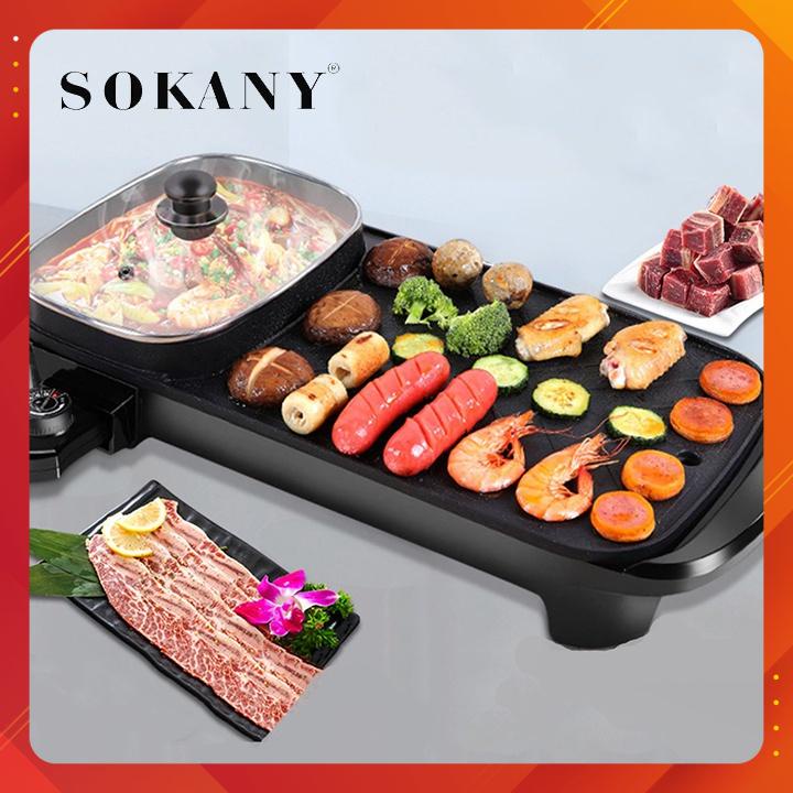 Bếp Lẩu Nướng Sonaky Đa Năng, Không Khói, Tiết Kiệm Điện, Chống Dính Tốt, Bảo Hành 12 Tháng