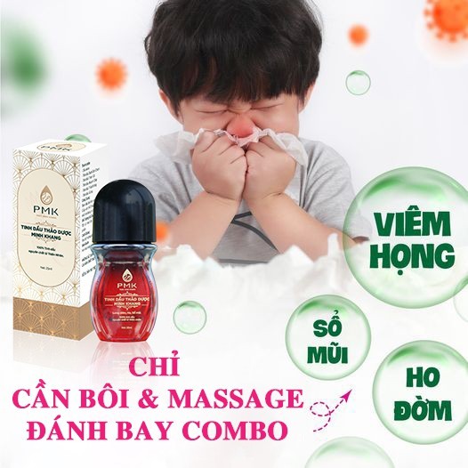 Tinh dầu thảo dược Minh Khang - long đờm, ho,  sổ mũi khò khè ở trẻ