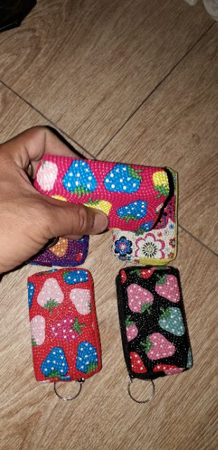 Set 5 cái Bóp da PU có dây kéo hình quả dâu