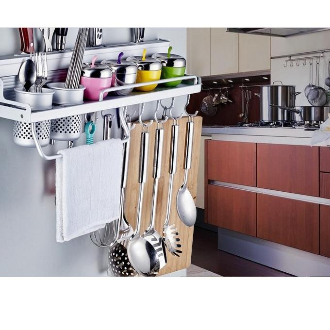 Kệ Nhôm Treo Tường Nhà Bếp Đa Năng Kích Thước 60x12.5x10 cm Mã 47