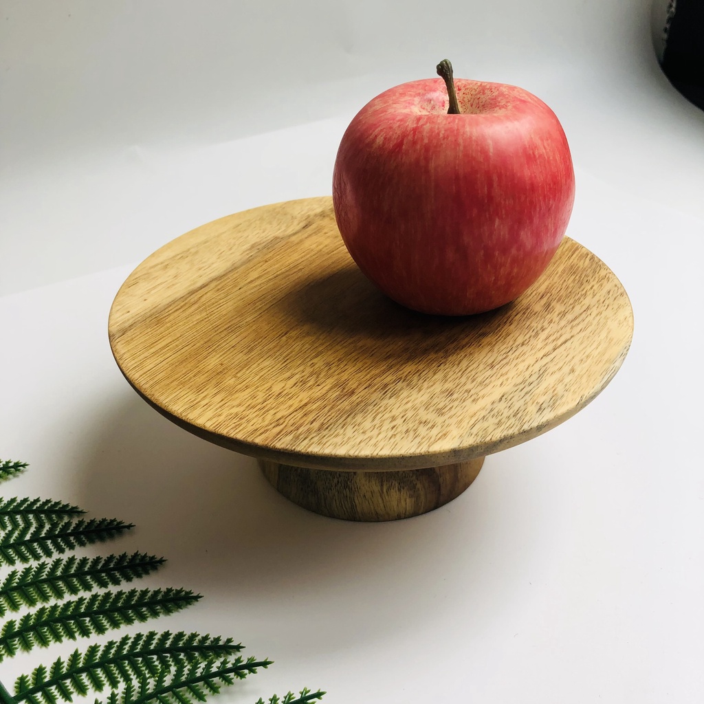 Đĩa Cao Gỗ Keo Đựng Bánh Gato, Bánh Ngọt, Hoa Quả, Cake Stand, Mâm Bồng