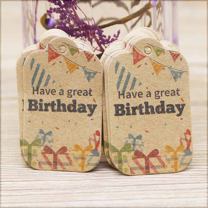 Set 100 Thẻ Giấy In Họa Tiết Màu Trắng Kích Thước 5*3cm Phong Cách Châu Âu Dùng Làm Quà Tặng Sinh Nhật