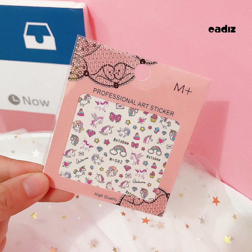 [Hàng mới về] Tấm Nhãn Dán Tự Dính Họa Tiết Động Vật 3d Trang Trí Móng Cho Nữ