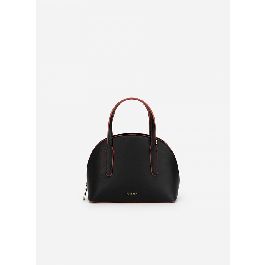 Vascara Túi Xách Bowler Style Quai Viền Màu - SAT 0285 - Màu Đen