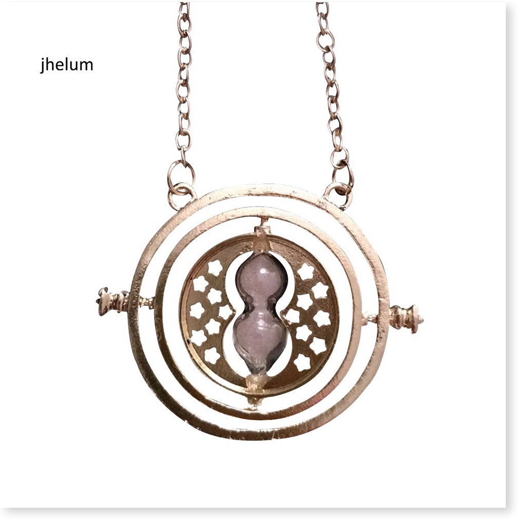 Dây chuyền đồng hồ cát mặt tròn khắc hình Harry Potter độc đáo