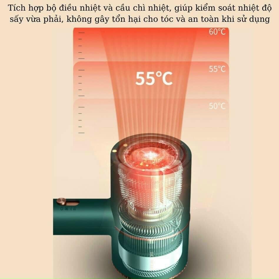 Máy Sấy Tóc CAMAC Công Suất Lớn 2200W Tạo Kiểu Tóc 2 Chiều Nóng Lạnh BH 12 Tháng