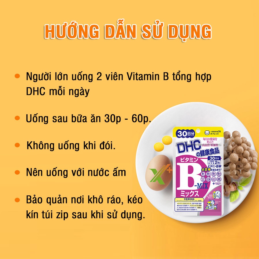 Viên uống Vitamin B tổng hợp DHC Nhật Bản bổ sung 8 loại vitamin B thực phẩm chức năng X6-DHC-MIX