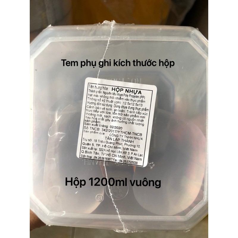 HỘP NHỰA 900 ML/1200 ML/2500 ML TÂN LẬP THÀNH, DÙNG ĐƯỢC LÒ VI SÓNG. Hộp nhựa 900ml/2500ml (2,5 lít)