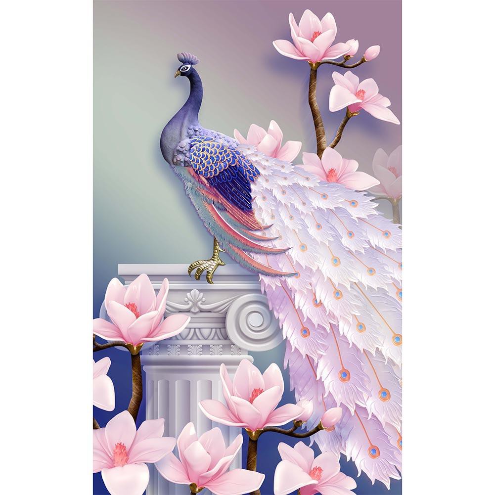 New ❋ Magnolia Peacock 5D Diamond Painting Embroidery DIY Cross Stitch Home Decor ❣