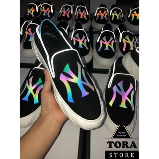 [Tặng Tất Lười] Slip On Da Nam | Giày Lười Da Nam NY Phản Quang
