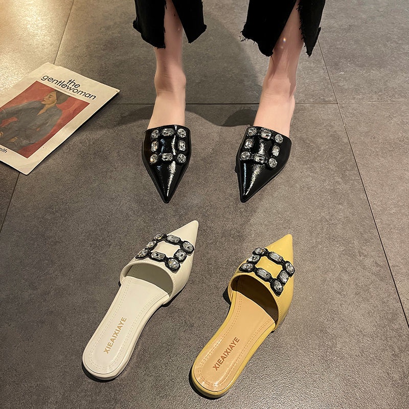 Dép Bít Mũi Nhọn Đế Bằng Thời Trang Mùa Hè Hàng Mới 2022