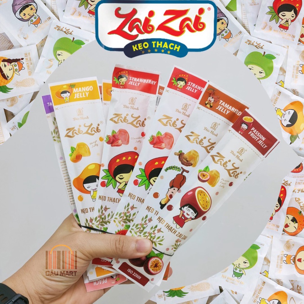 Kẹo Thạch Zaizai 320g / 350g / 500g - Đức Hạnh | Hương vị: Khoai Môn, Chanh Leo, Me, Dâu, Xoài, Đào, cam - Đồ Ăn Vặt