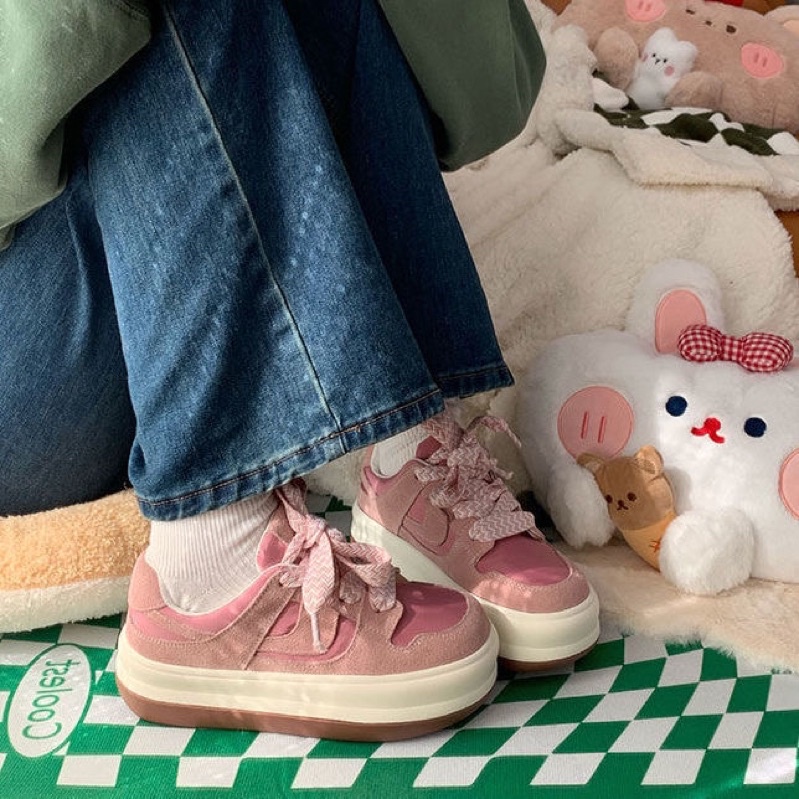 Giày Thể Thao Sneaker Ulzzang Nữ Đế Bánh Mì Đế Bằng Độn Đế Tăng Chiều Cao Chali G025