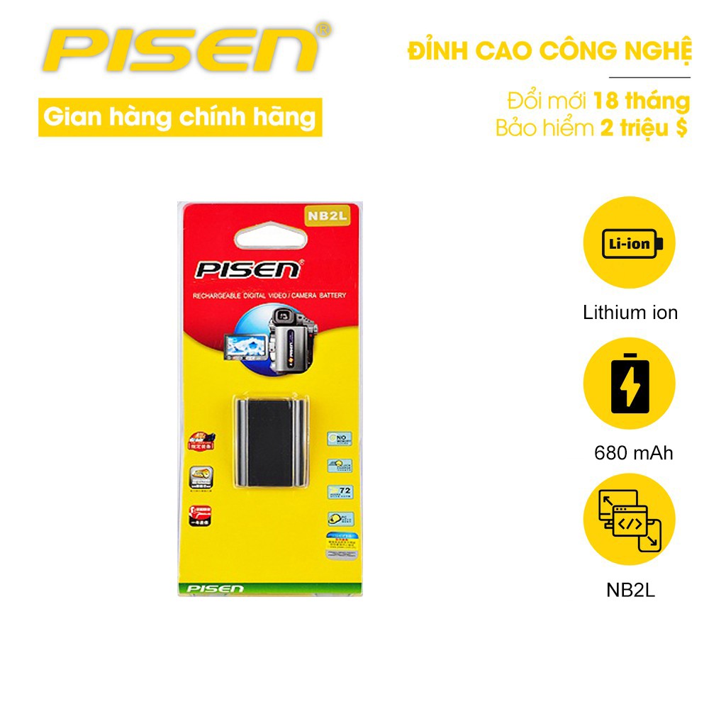 Pin máy ảnh Canon Pisen NB2L - Hàng chính hãng