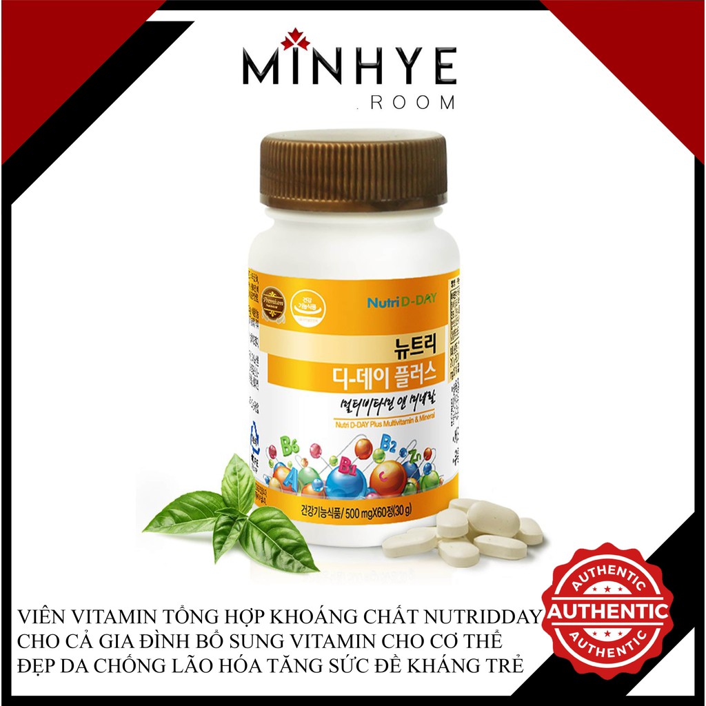 Viên Uống Vitamin Tổng Hợp Và Khoáng Chất Nutri D Day Cho Cả Gia Đình Bổ sung Vitamin Cơ Thể Đẹp Da Tăng Kháng Cho TrNhỏ