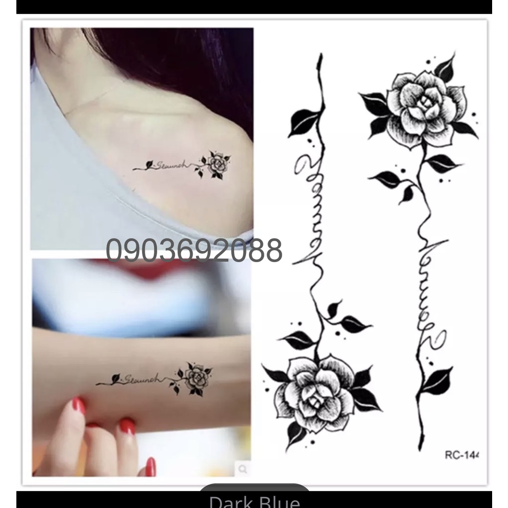 [HCM] Hình xăm dán - tattoo sticker hình hoa nhỏ 10.5 x 6cm