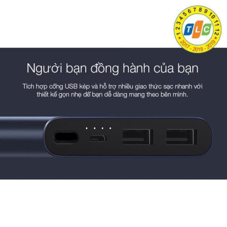 Pin Sạc Dự Phòng Xiaomi Gen 2S Version 2018 10000 mAh 2 Cổng USB Hỗ Trợ QC 3.0 - Hàng Chính Hãng