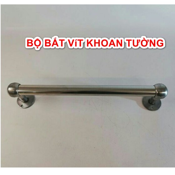 Bộ thanh treo rèm inox bắt vít ống nhỏ đường kính 19mm