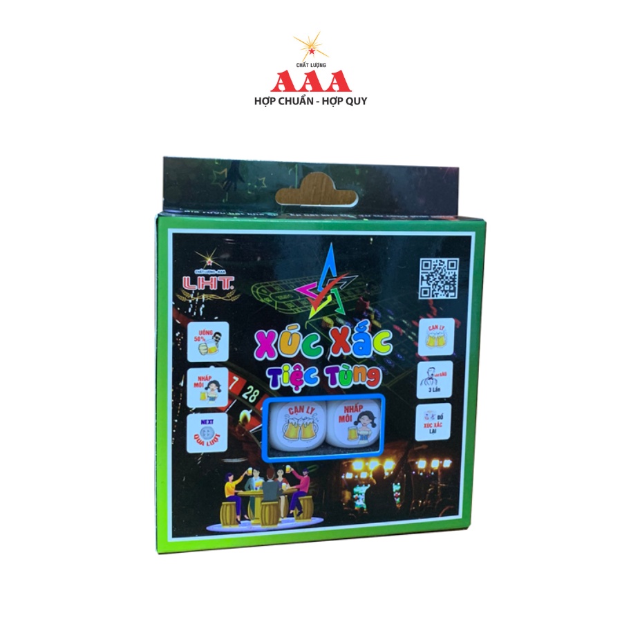 Xúc Xắc Tiệc Tùng -  Xí Ngầu Uống Bia | Chất nhựa melamin kêu leng keng