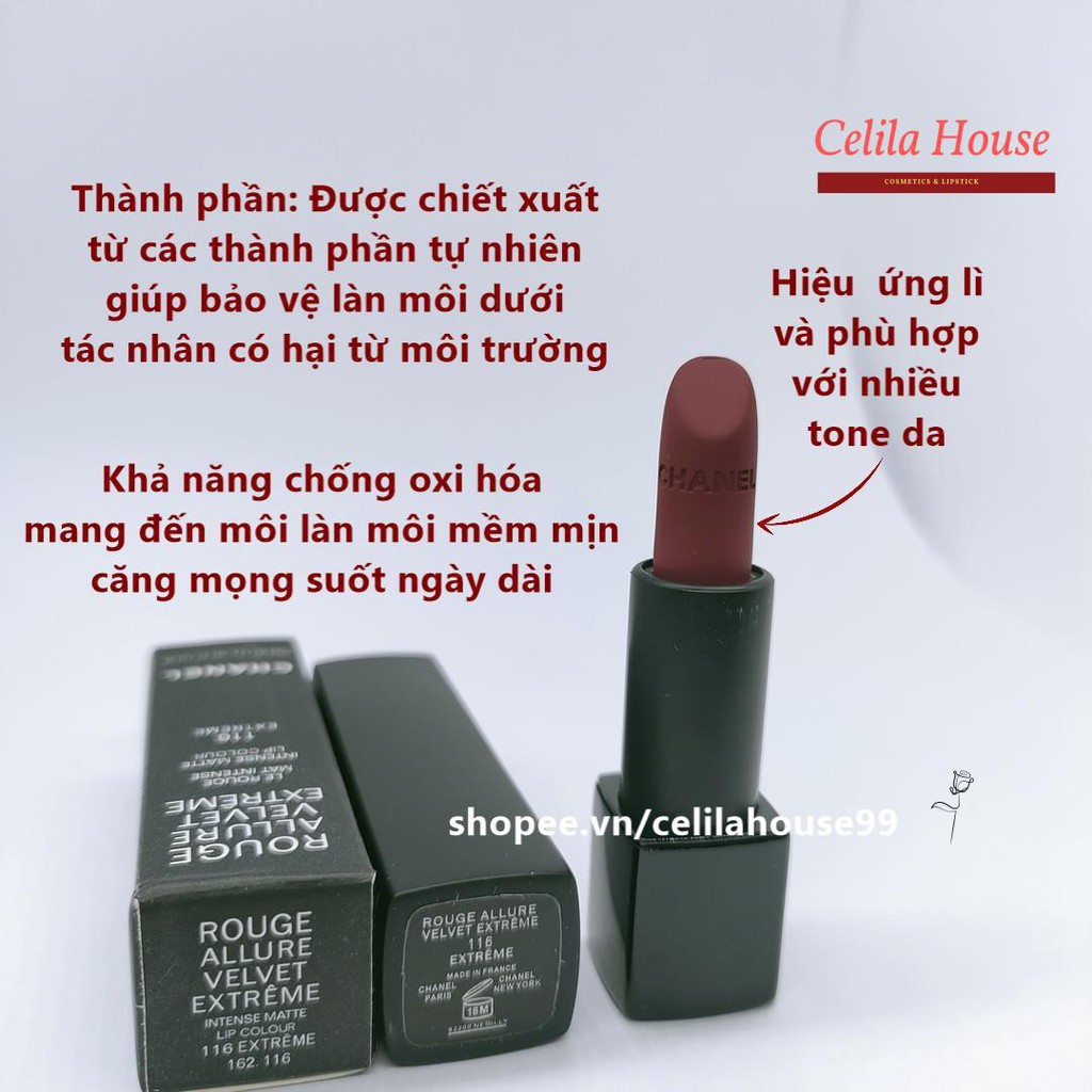 Son Chanel Rouge Allure Velvet Extreme Màu 116 Extreme  Dòng Son Cao Cấp Chính Hãng 1.2g