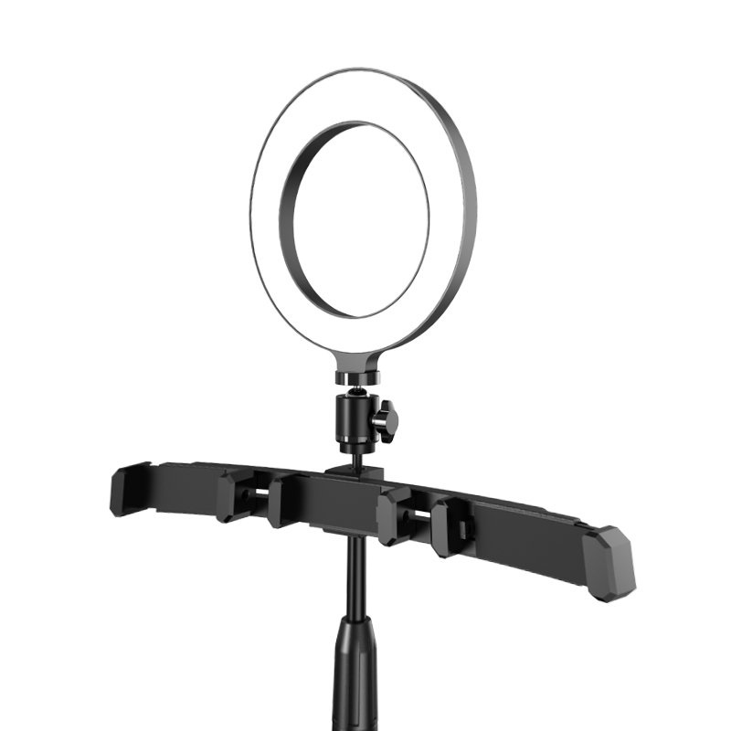 Đèn livestream mini để bàn 2 kẹp điện thoại có 3 màu điều chỉnh nguồn sáng hỗ trợ bán hàng quay tiktok chụp ảnh - Rabbi