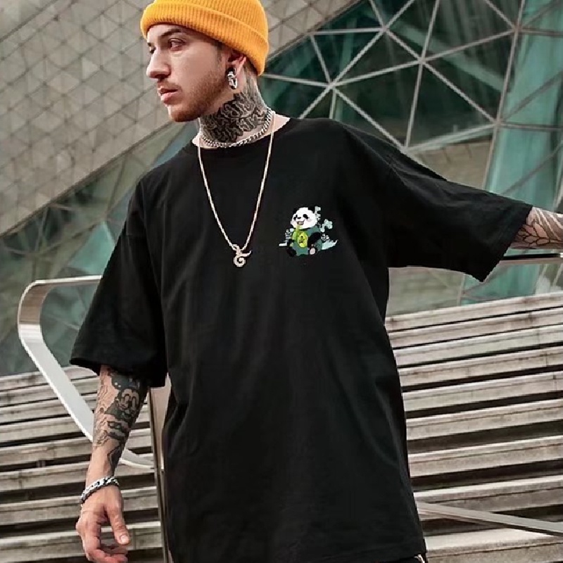 Áo Thun Dáng Rộng In Họa Tiết Hoạt Hình Phong Cách Hip Hop Thời Trang Mùa Hè Cho Nam [M-8XL]