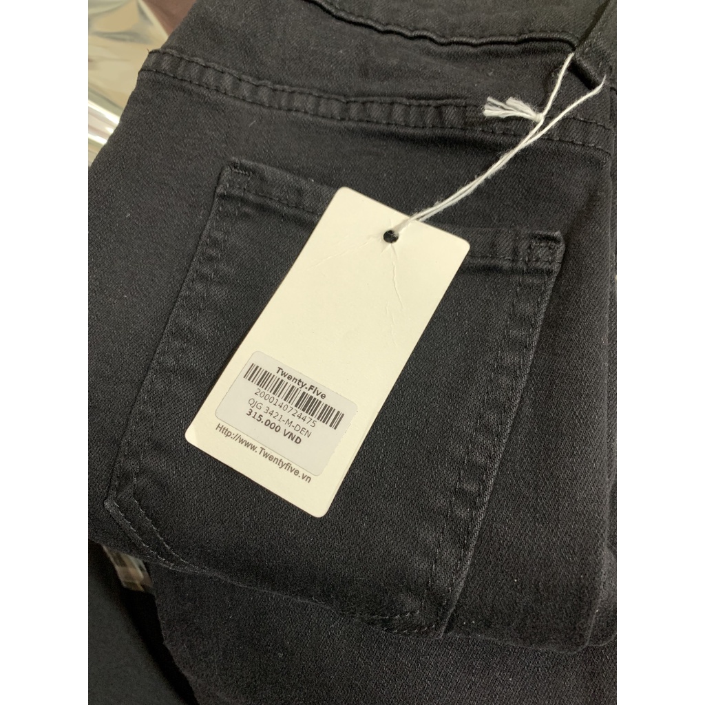 Quần jeans nữ ống đứng gấu tua rua chất co giãn cực năng động