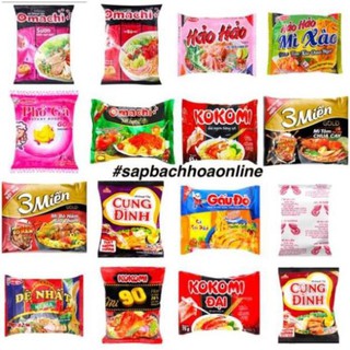 MÌ TÔM GÓI CÁC LOẠI: HẢO HẢO, OMACHI, KOKOMI, CUNG ĐÌNH, 3 MIỀN, ĐỆ NHẤT, .....