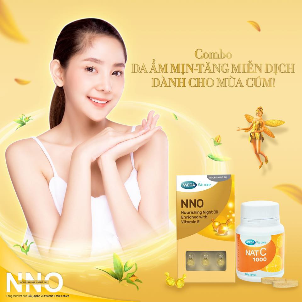 Viên dưỡng da Vitamin E Mega We Care NNO Nourishing Night Oil 30 Viên