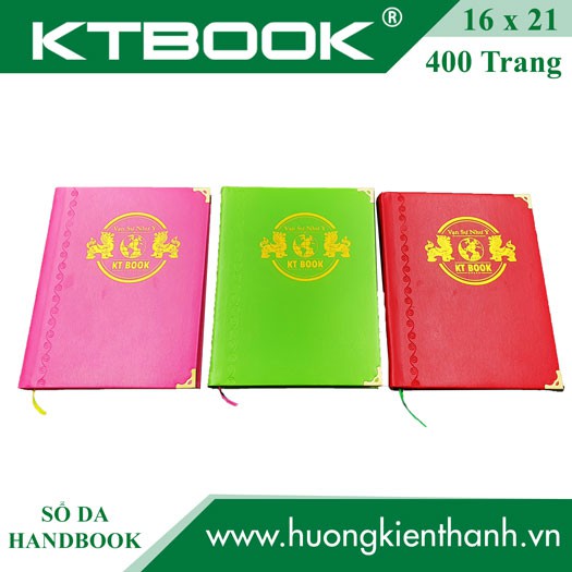 Sổ ghi chép bìa da cao cấp ktbook handbook 400 trang size A5 ruột giấy in caro có cắt góc