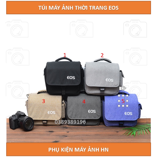 Túi máy ảnh thời trang EOS chống nước nhẹ, tặng kèm bọc chống mưa