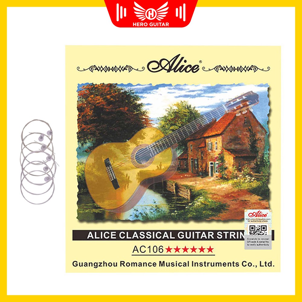 Dây đàn guitar Classic (giá siêu ưu đãi) Alice AC-106 âm thanh hay, vang- Hero Guitar Đà Nẵng