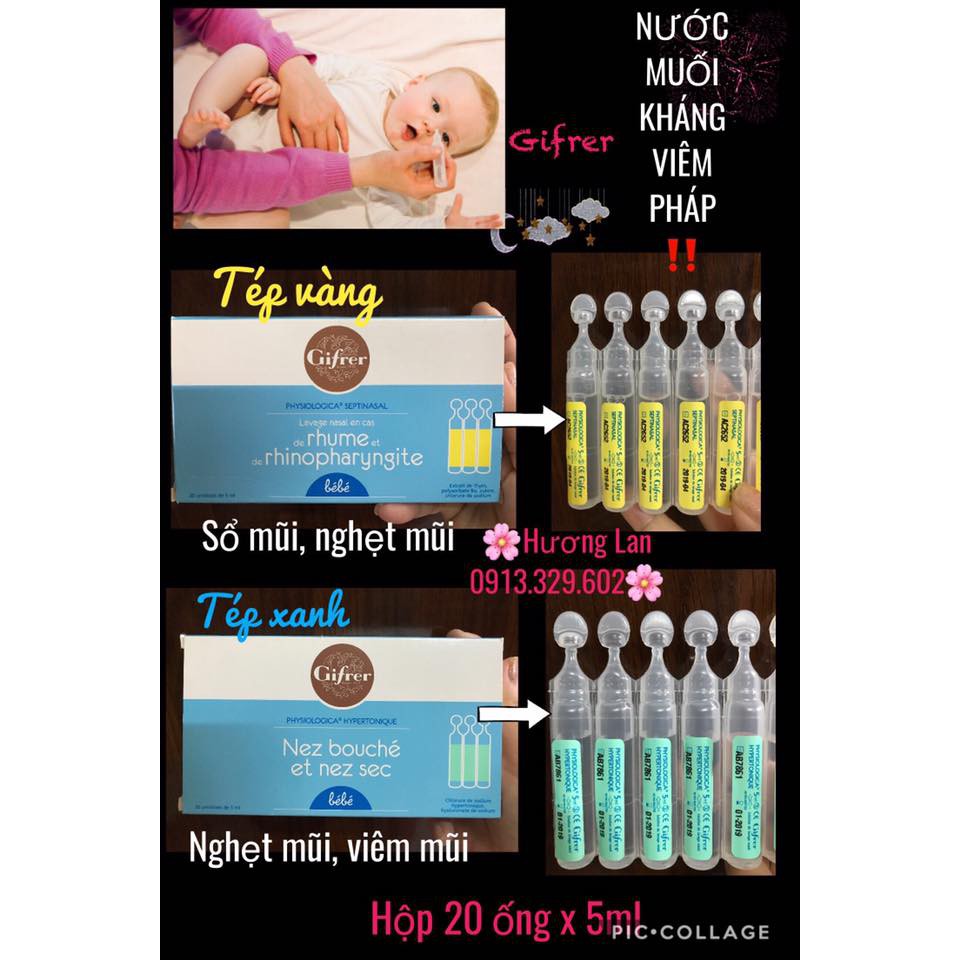 Nước muối nhỏ mũi tép vàng Gifrer