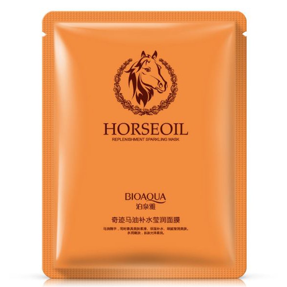 Mặt Nạ Giấy Dưỡng Ẩm Nhau Thai Ngựa Horse Oil Mask Bioaqua - Da Trắng Mịn Hồng Hào