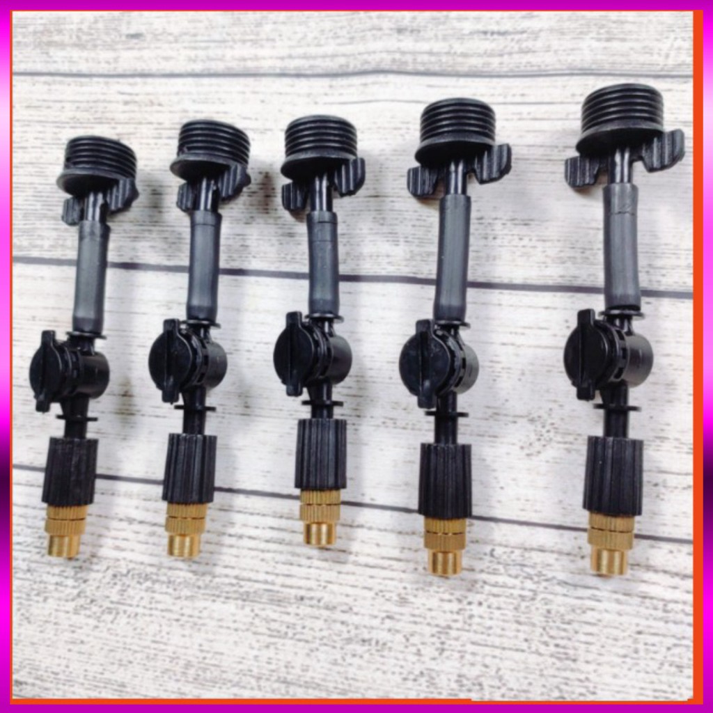 [GIÁ TỐT] 5 Béc phun sương 1 tia đồng,kèm chống nhỏ giọt và ren 21mm dùng tưới cây, tưới lan