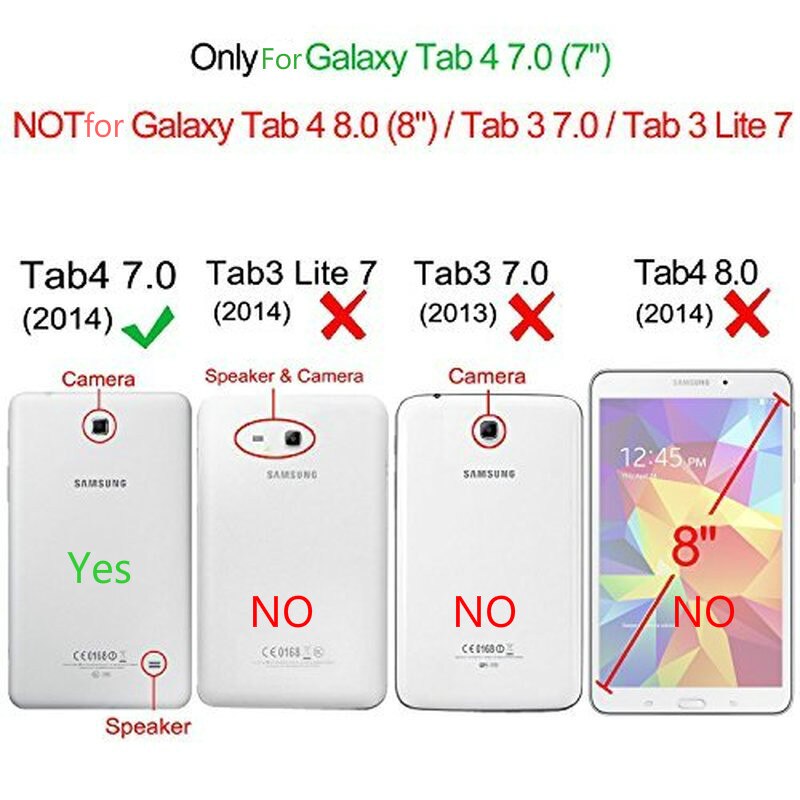 Bao da bảo vệ cho Samsung Galaxy Tab 4 7.0 T230 T231 T235 Stand Cases 7 inch Tablet Case