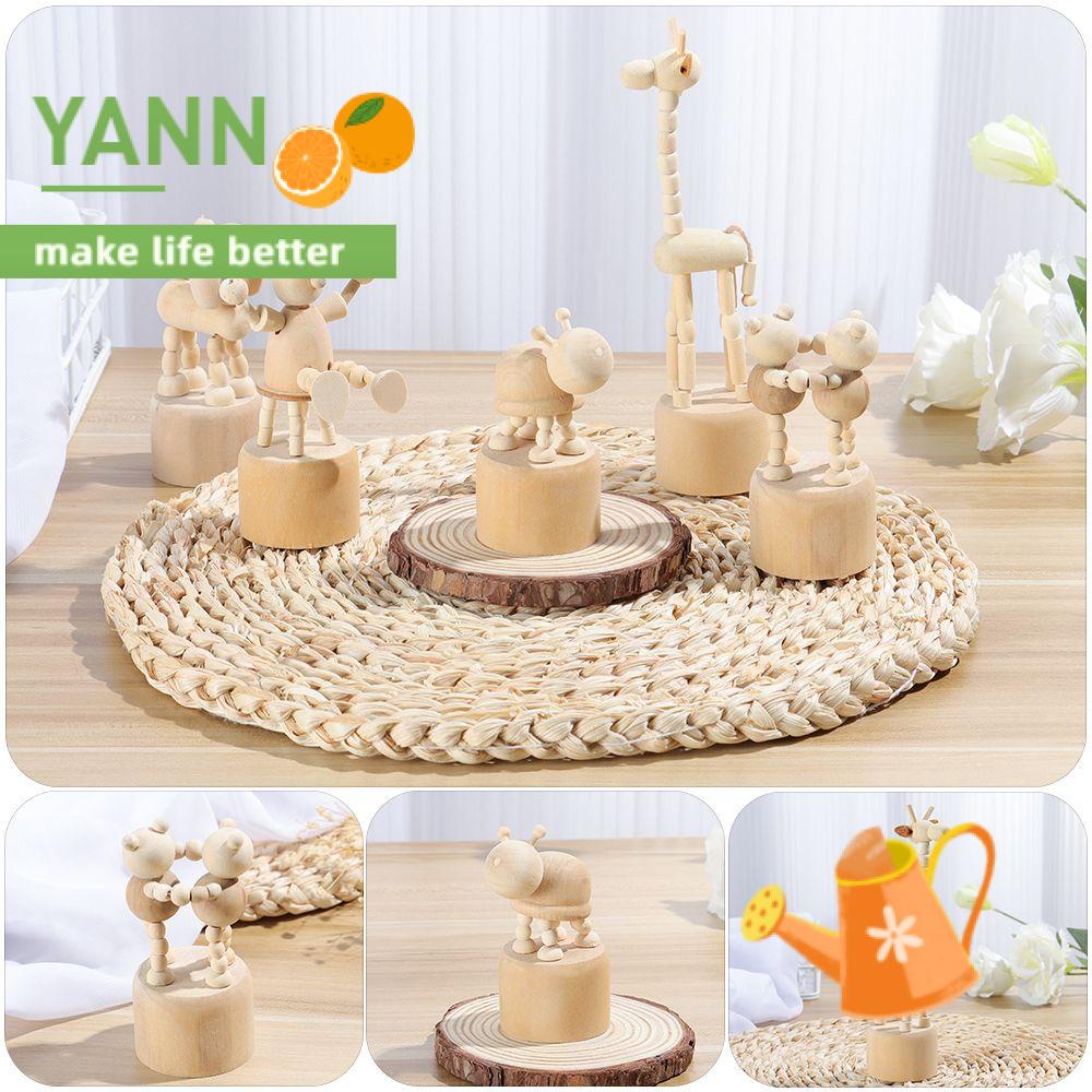 Mô Hình Chú Chó / Hươu Cao Cổ Bằng Gỗ Dùng Trang Trí Bàn Làm Việc Diy
