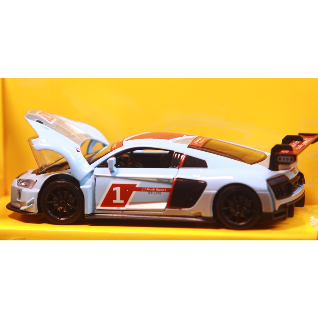 Xe mô hình, Xe hợp kim Audi R8 LMS cao cấp, tỷ lệ 1:32, quà tặng, trang trí, sưu tầm.