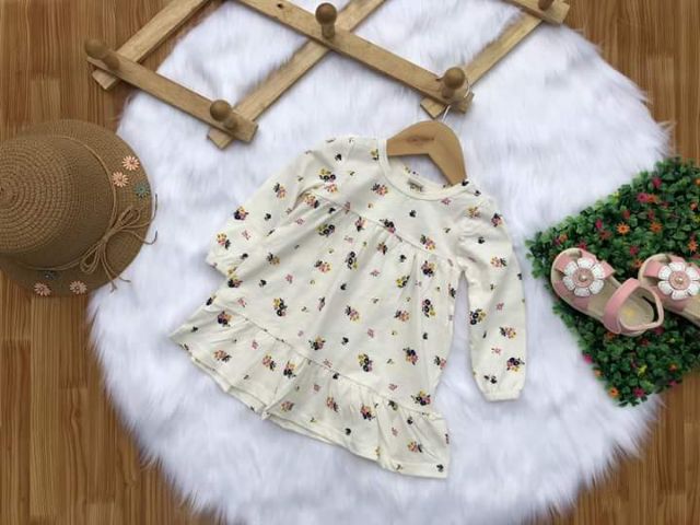 VÁY BÉ GÁI DÀI TAY COTTON XUẤT KHẨU 10- 25KG
