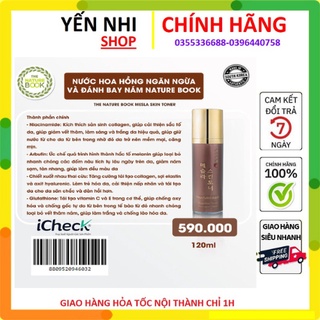 Nước hoa hồng dưỡng trắng ngừaa nám Nature Book 120ml