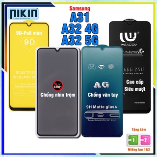 Kính cường lực Samsung A31/A32 4G/ A32 5G – Full màn cao cấp chống nhìn trộm , chống vân tay, weaddu – Nikin Official