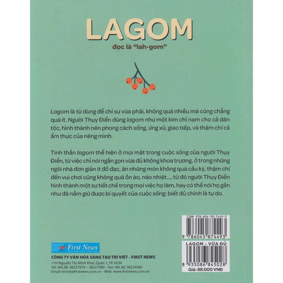 Sách First News - Lagom - Vừa Đủ - Đẳng Cấp Sống Của Người Thụy Điển