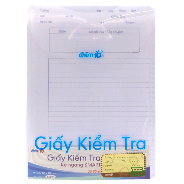 Giấy Kiểm Tra TP-GKT06 Kẻ Ngang Smart