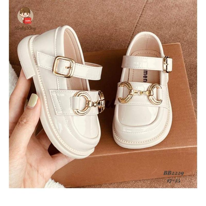 Giày Búp Bê xích tròn kem